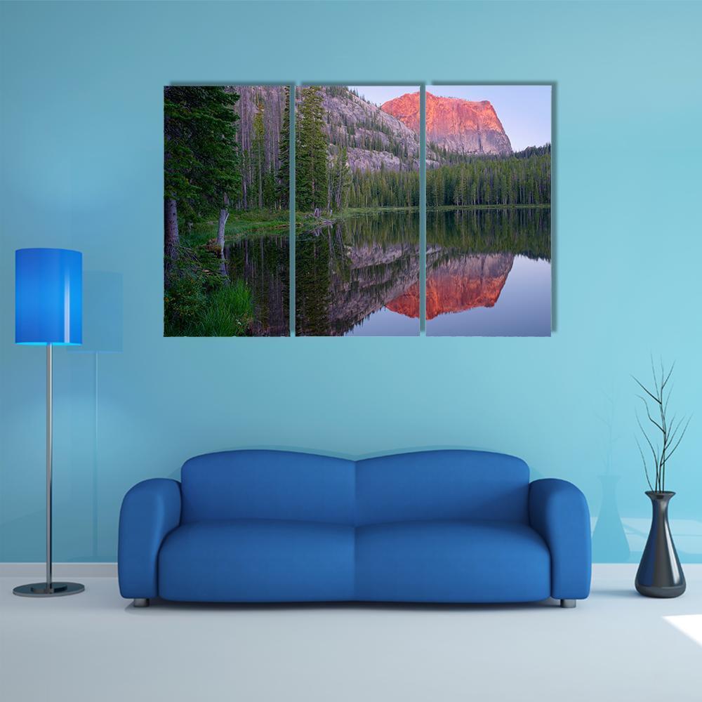 Yellowjacket Lake And Sugarloaf Mountain Canvas Wall Art-3 Horizontal-Gallery Wrap-37" x 24"-Tiaracle