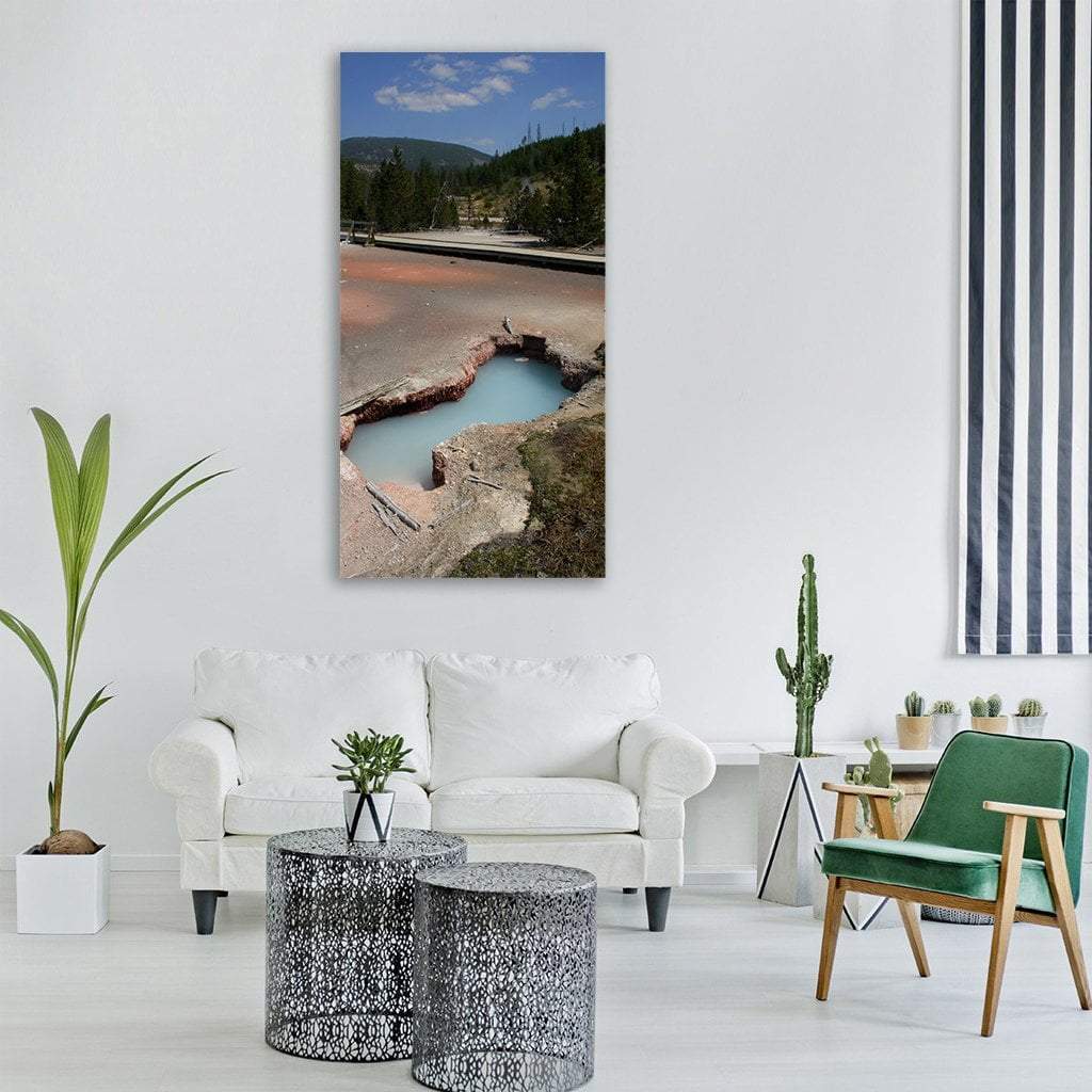 Yellowstone Hot Spring Vertical Canvas Wall Art-1 Vertical-Gallery Wrap-12" x 24"-Tiaracle