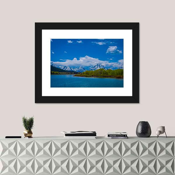 Yellowstone River In Wyoming Canvas Wall Art-1 Piece-Framed Print-20" x 16"-Tiaracle