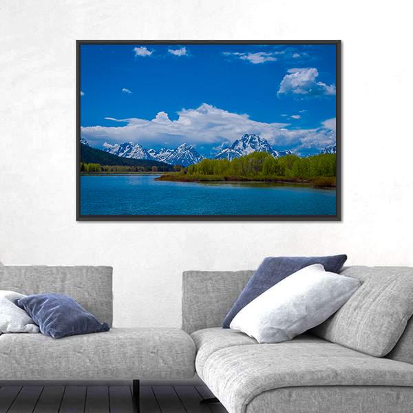 Yellowstone River In Wyoming Canvas Wall Art-3 Horizontal-Gallery Wrap-25" x 16"-Tiaracle