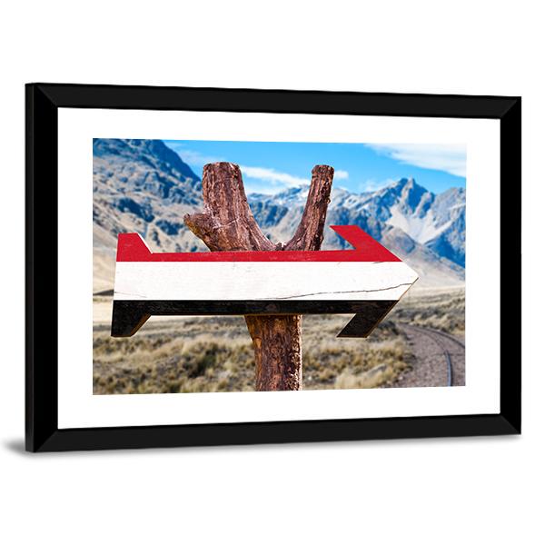 Yemen Flag Sign Panoramic Canvas Wall Art-1 Piece-36" x 12"-Tiaracle