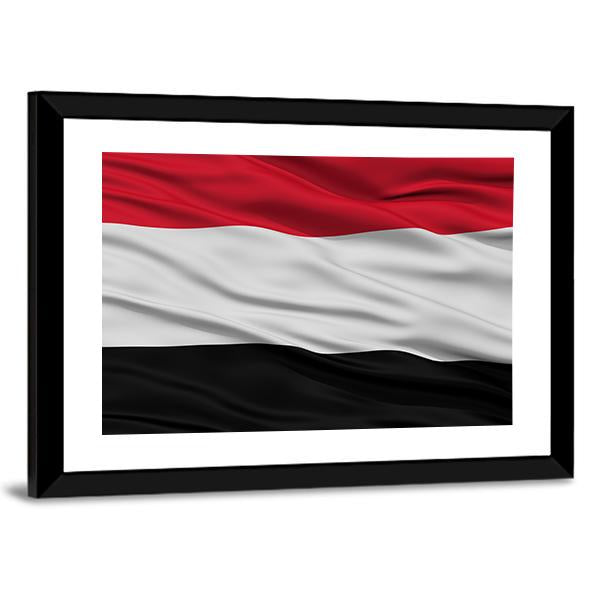 Yemen Flag Waving In The Wind Canvas Wall Art-5 Horizontal-Gallery Wrap-22" x 12"-Tiaracle