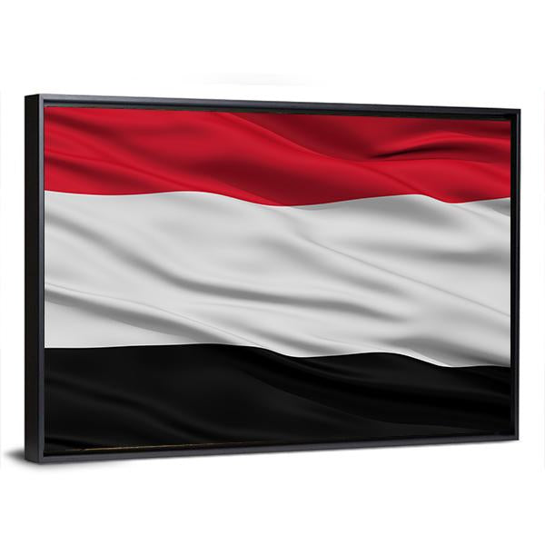 Yemen Flag Waving In The Wind Canvas Wall Art-5 Horizontal-Gallery Wrap-22" x 12"-Tiaracle