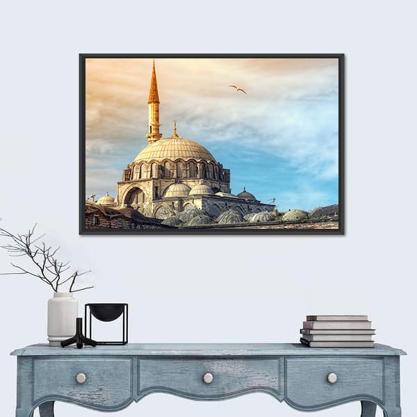 Yeni Cami Mosque In Istanbul Canvas Wall Art-1 Piece-Floating Frame-24" x 16"-Tiaracle