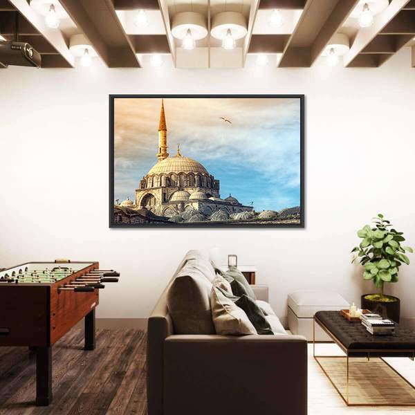 Yeni Cami Mosque In Istanbul Canvas Wall Art-3 Horizontal-Gallery Wrap-25" x 16"-Tiaracle
