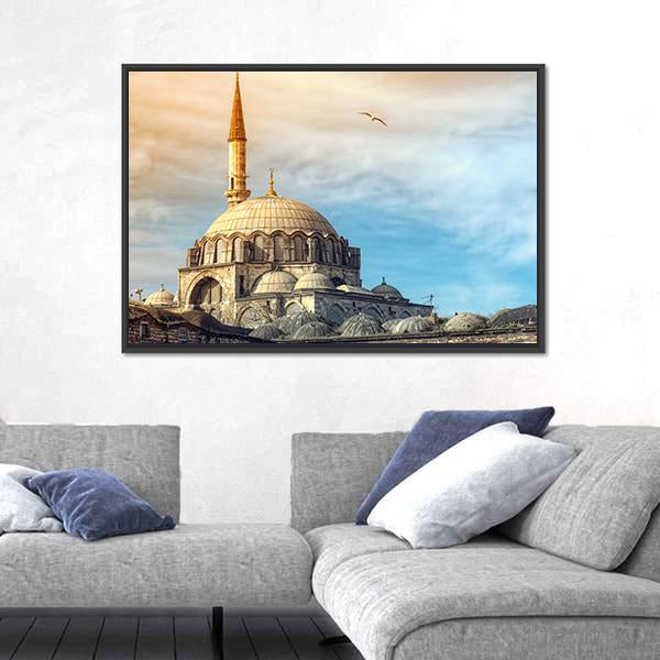 Yeni Cami Mosque In Istanbul Canvas Wall Art-3 Horizontal-Gallery Wrap-25" x 16"-Tiaracle