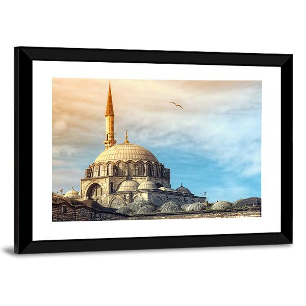 Yeni Cami Mosque In Istanbul Canvas Wall Art-3 Horizontal-Gallery Wrap-25" x 16"-Tiaracle