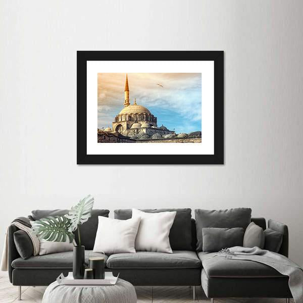 Yeni Cami Mosque In Istanbul Canvas Wall Art-3 Horizontal-Gallery Wrap-25" x 16"-Tiaracle
