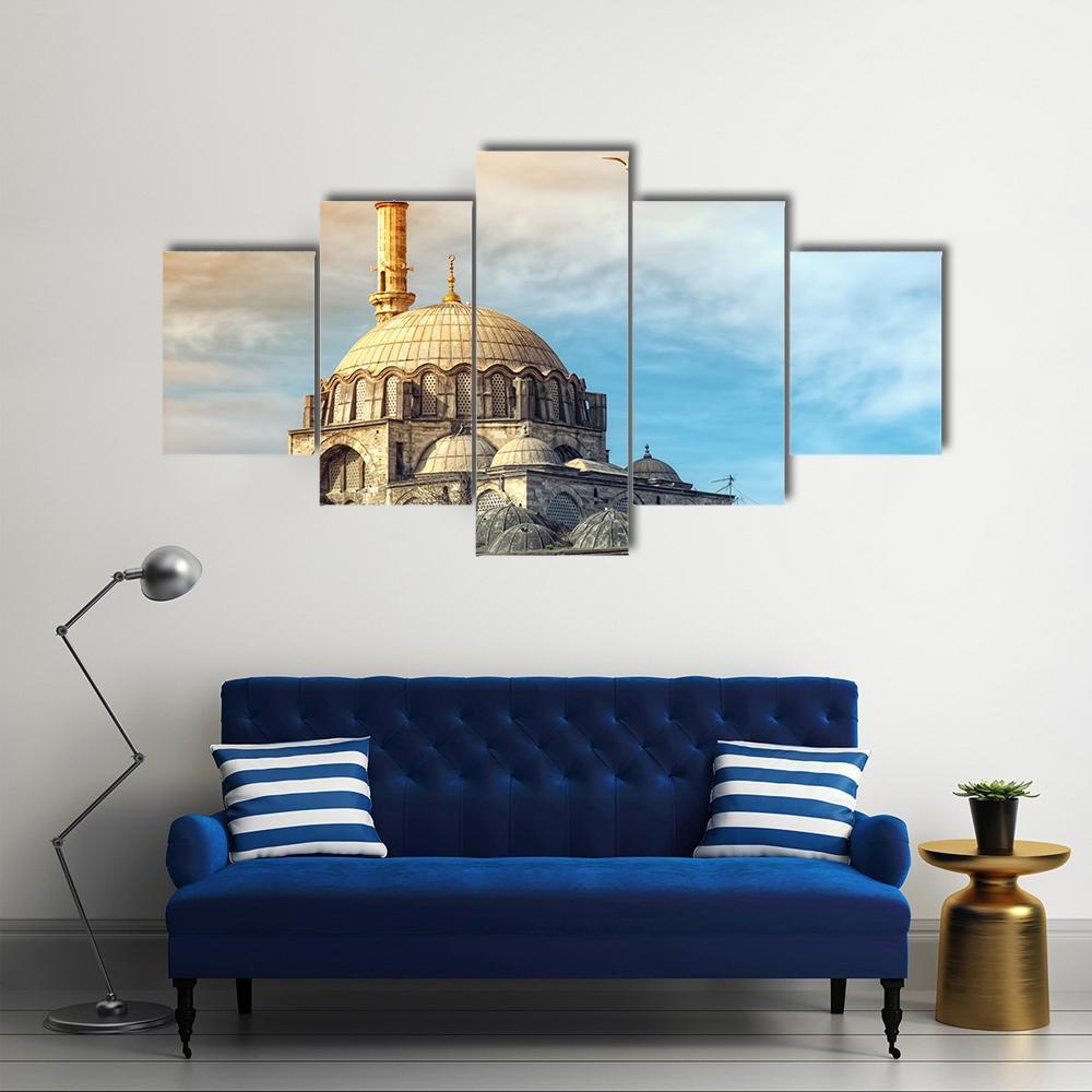 Yeni Cami Mosque In Istanbul Canvas Wall Art-5 Star-Gallery Wrap-62" x 32"-Tiaracle