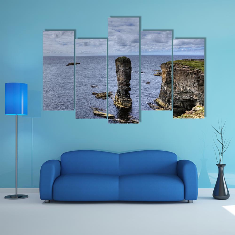 Yesnaby Castle Canvas Wall Art-5 Pop-Gallery Wrap-47" x 32"-Tiaracle