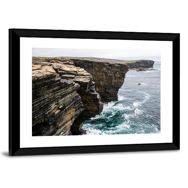 Yesnaby Cliffs Canvas Wall Art-3 Horizontal-Gallery Wrap-25" x 16"-Tiaracle