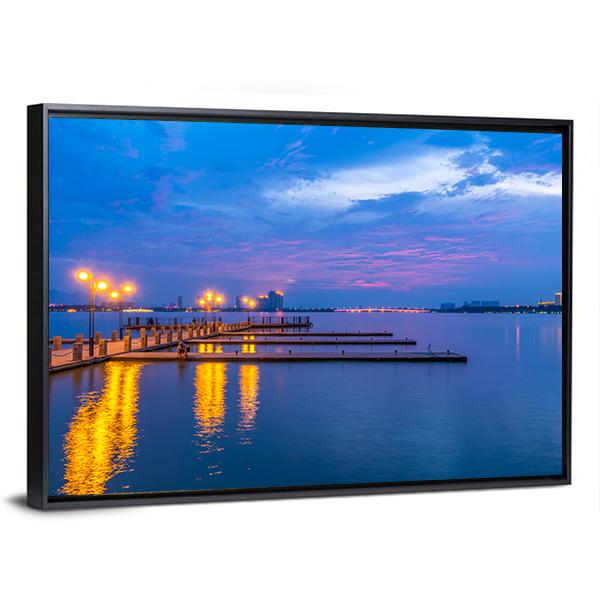 Yixing Shiqiao Lake View Canvas Wall Art-3 Horizontal-Gallery Wrap-25" x 16"-Tiaracle