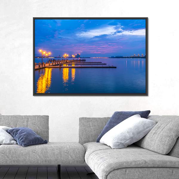 Yixing Shiqiao Lake View Canvas Wall Art-3 Horizontal-Gallery Wrap-25" x 16"-Tiaracle