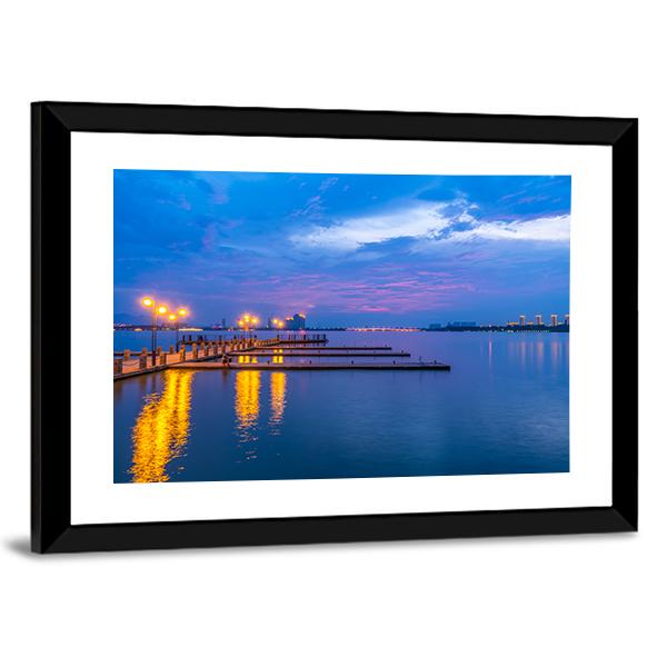 Yixing Shiqiao Lake View Canvas Wall Art-3 Horizontal-Gallery Wrap-25" x 16"-Tiaracle