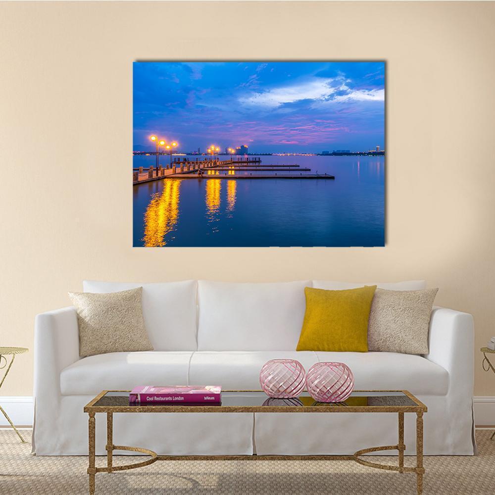 Yixing Shiqiao Lake View Canvas Wall Art-1 Piece-Gallery Wrap-48" x 32"-Tiaracle