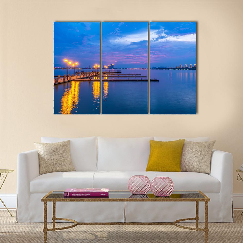 Yixing Shiqiao Lake View Canvas Wall Art-3 Horizontal-Gallery Wrap-37" x 24"-Tiaracle