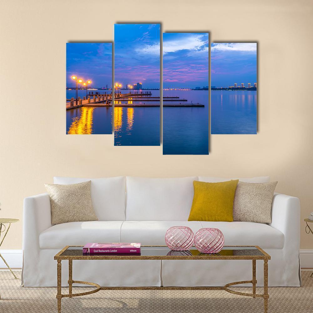 Yixing Shiqiao Lake View Canvas Wall Art-4 Pop-Gallery Wrap-50" x 32"-Tiaracle