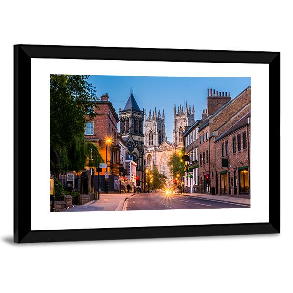 York Evening Cityscape View Canvas Wall Art-3 Horizontal-Gallery Wrap-25" x 16"-Tiaracle