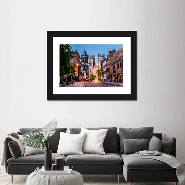 York Evening Cityscape View Canvas Wall Art-3 Horizontal-Gallery Wrap-25" x 16"-Tiaracle