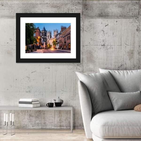 York Evening Cityscape View Canvas Wall Art-3 Horizontal-Gallery Wrap-25" x 16"-Tiaracle