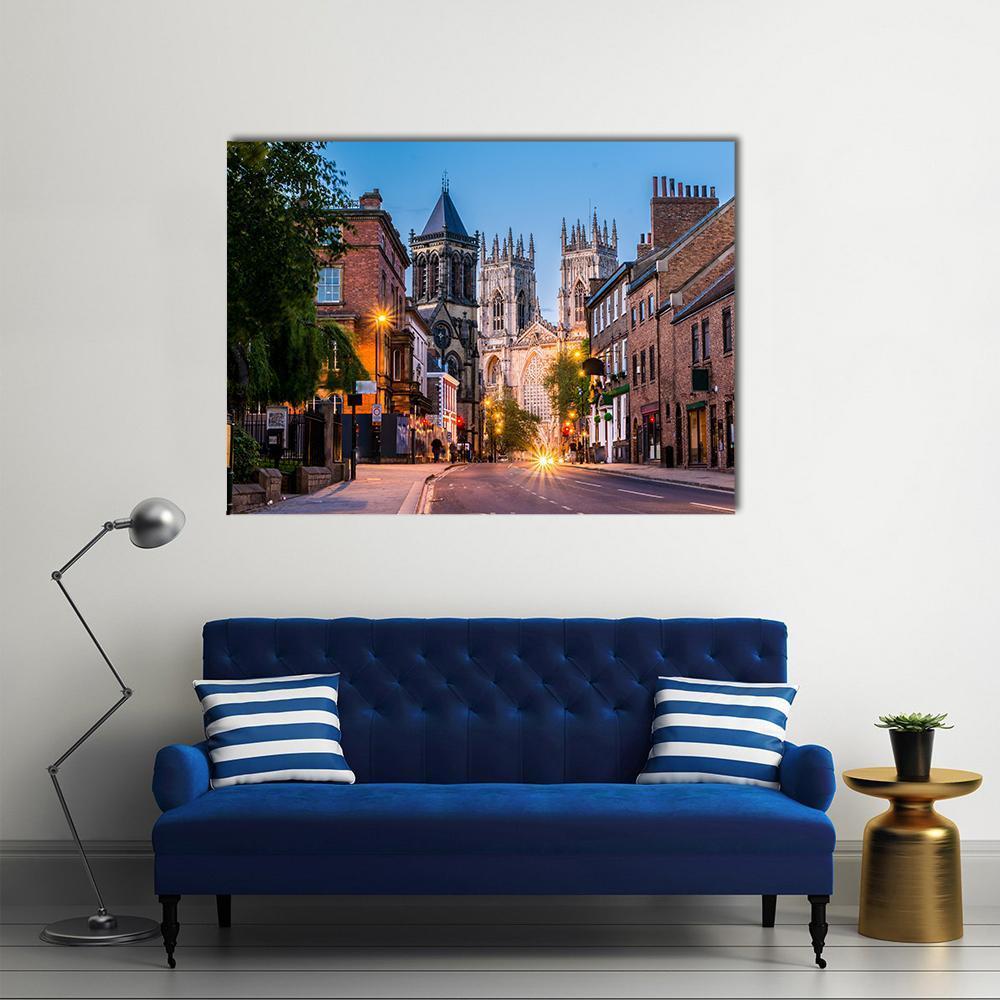 York Evening Cityscape View Canvas Wall Art-5 Star-Gallery Wrap-62" x 32"-Tiaracle