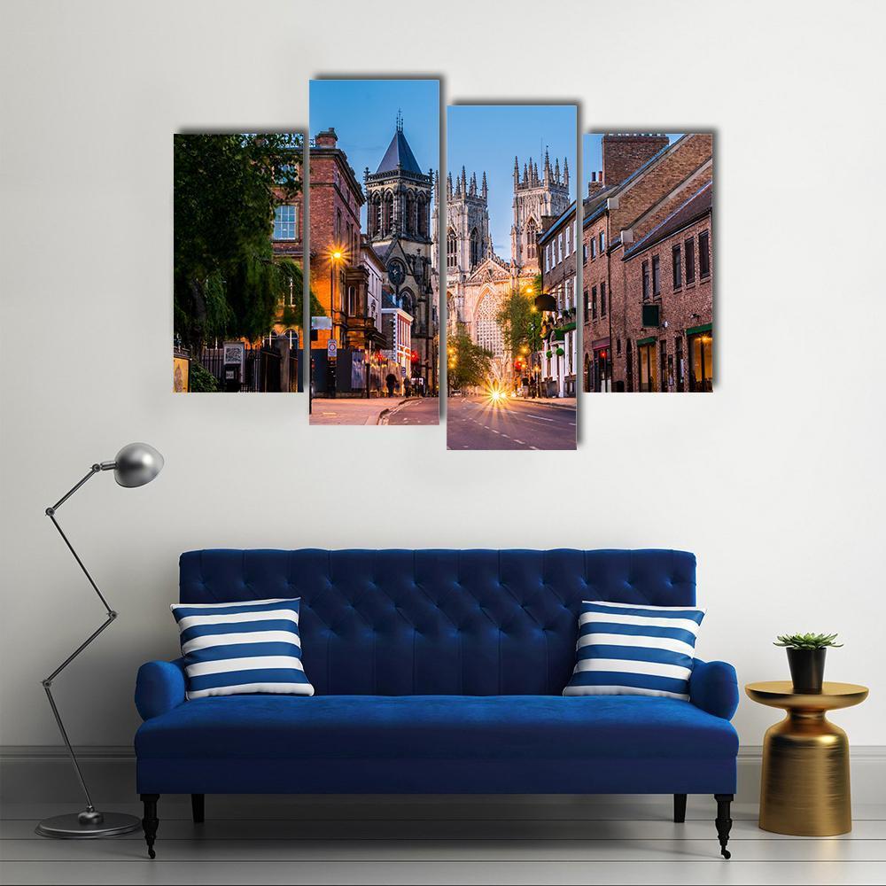 York Evening Cityscape View Canvas Wall Art-4 Pop-Gallery Wrap-50" x 32"-Tiaracle