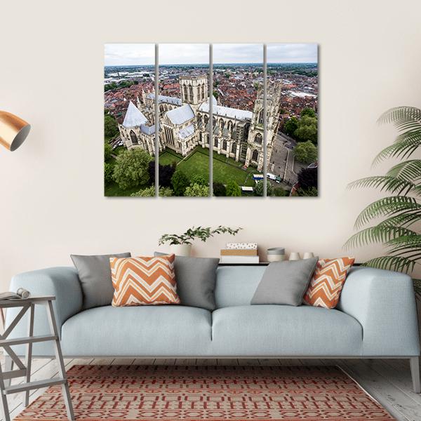 York Minster Cathedral Canvas Wall Art-4 Horizontal-Gallery Wrap-34" x 24"-Tiaracle