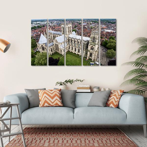 York Minster Cathedral Canvas Wall Art-5 Horizontal-Gallery Wrap-22" x 12"-Tiaracle