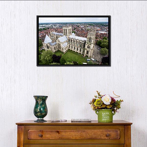York Minster Cathedral Canvas Wall Art-1 Piece-Floating Frame-24" x 16"-Tiaracle