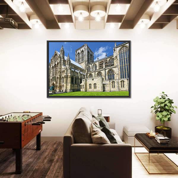 York Minster In England Canvas Wall Art-3 Horizontal-Gallery Wrap-25" x 16"-Tiaracle