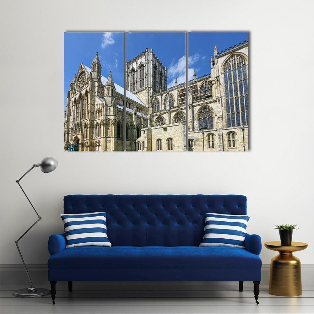 York Minster In England Canvas Wall Art-3 Horizontal-Gallery Wrap-37" x 24"-Tiaracle