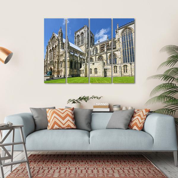 York Minster In England Canvas Wall Art-4 Horizontal-Gallery Wrap-34" x 24"-Tiaracle