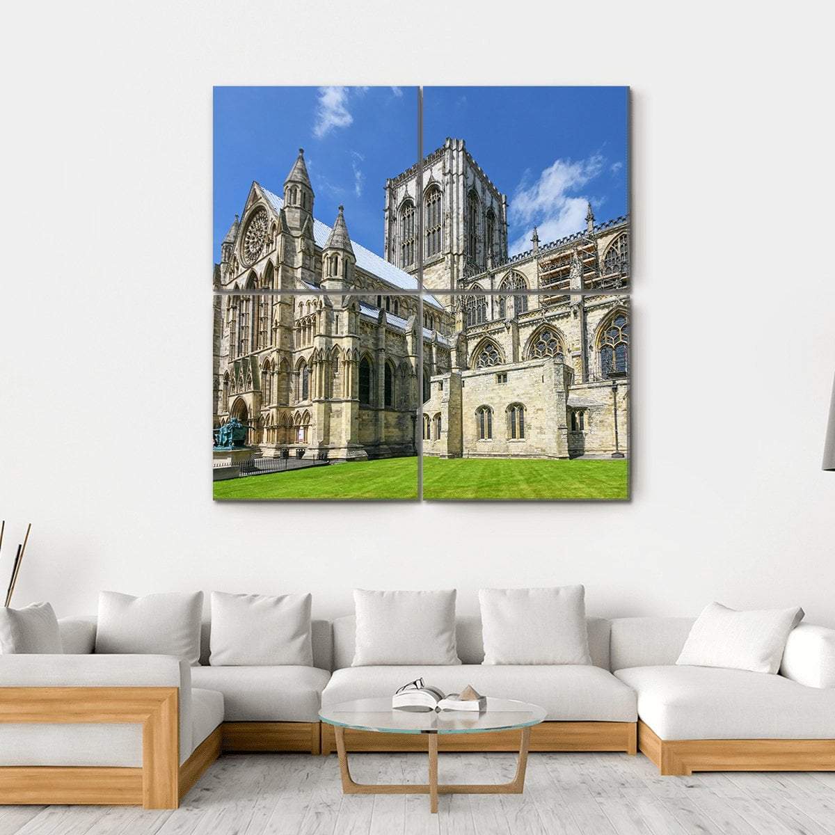 York Minster In England Canvas Wall Art-4 Square-Gallery Wrap-17" x 17"-Tiaracle