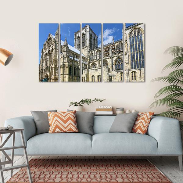 York Minster In England Canvas Wall Art-5 Horizontal-Gallery Wrap-22" x 12"-Tiaracle