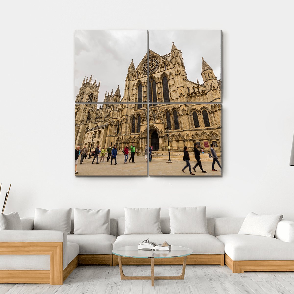 York Minster In UK Canvas Wall Art-4 Square-Gallery Wrap-17" x 17"-Tiaracle