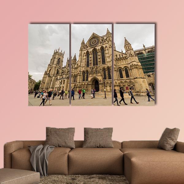York Minster In UK Canvas Wall Art-3 Horizontal-Gallery Wrap-37" x 24"-Tiaracle