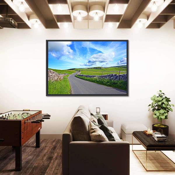 Yorskshire Dales On Sunny Day Canvas Wall Art-3 Horizontal-Gallery Wrap-25" x 16"-Tiaracle