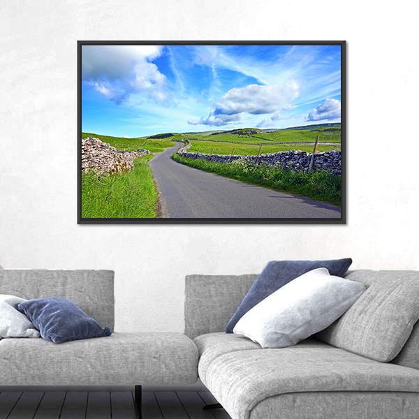 Yorskshire Dales On Sunny Day Canvas Wall Art-3 Horizontal-Gallery Wrap-25" x 16"-Tiaracle