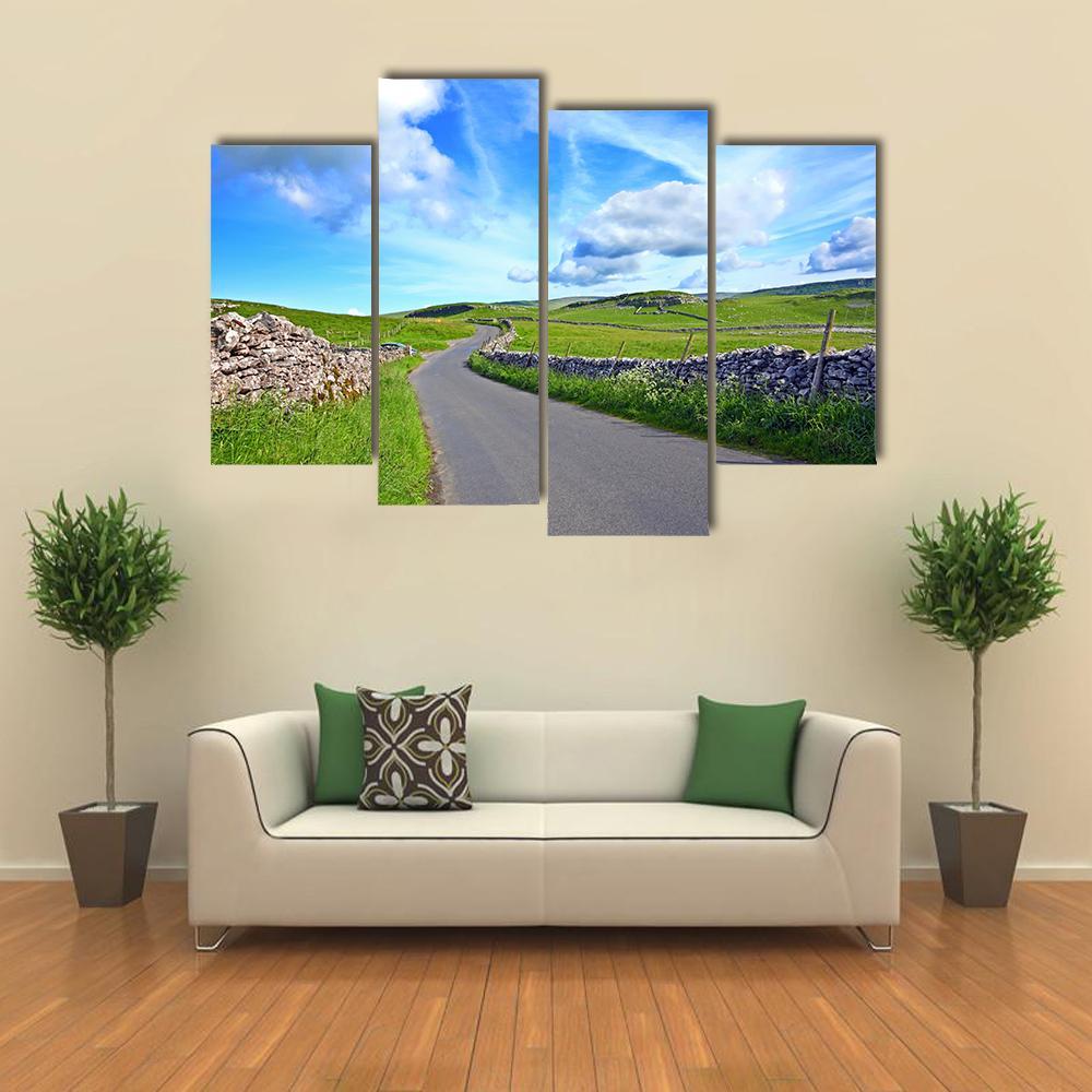 Yorskshire Dales On Sunny Day Canvas Wall Art-4 Pop-Gallery Wrap-50" x 32"-Tiaracle