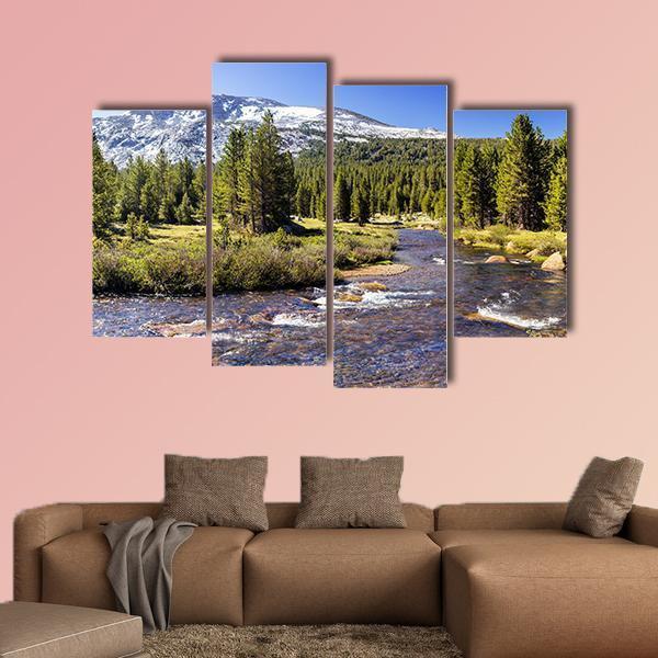 Yosemite National Park In California Canvas Wall Art-4 Pop-Gallery Wrap-50" x 32"-Tiaracle