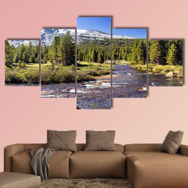 Yosemite National Park In California Canvas Wall Art-5 Star-Gallery Wrap-62" x 32"-Tiaracle