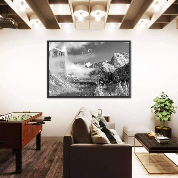 Yosemite National Park In Winter Canvas Wall Art-3 Horizontal-Gallery Wrap-25" x 16"-Tiaracle