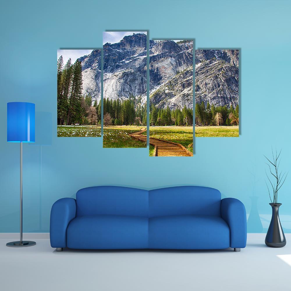 Yosemite National Park Canvas Wall Art-4 Pop-Gallery Wrap-50" x 32"-Tiaracle