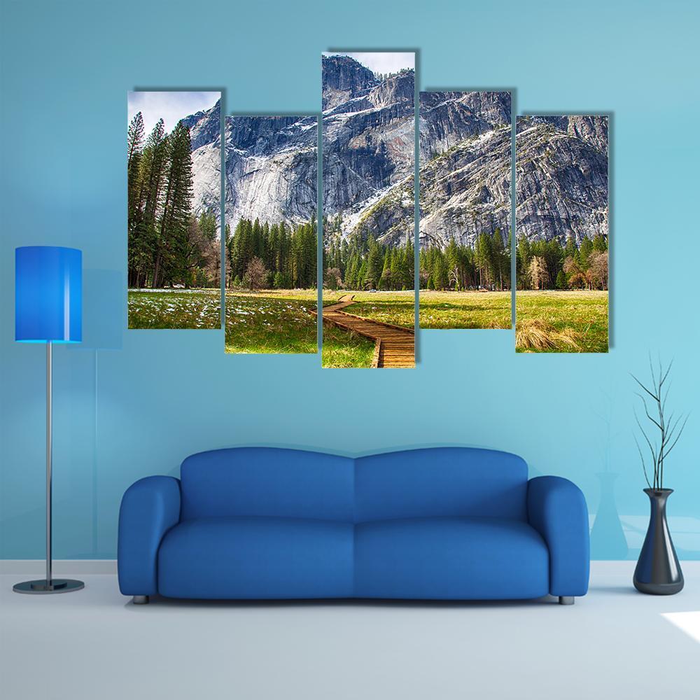 Yosemite National Park Canvas Wall Art-5 Pop-Gallery Wrap-47" x 32"-Tiaracle