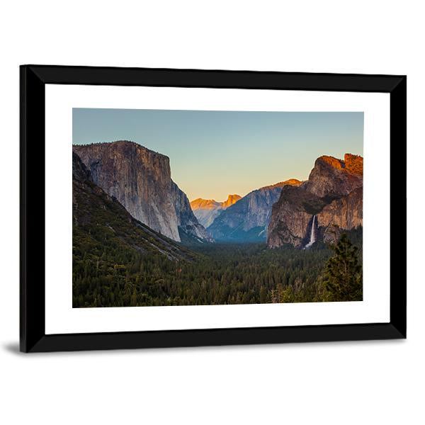 Yosemite Valley From Tunnel View At Sunset Canvas Wall Art-3 Horizontal-Gallery Wrap-25" x 16"-Tiaracle
