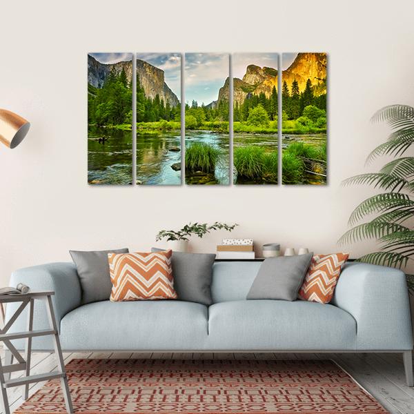 Yosemite Valley National Park Canvas Wall Art-5 Horizontal-Gallery Wrap-22" x 12"-Tiaracle