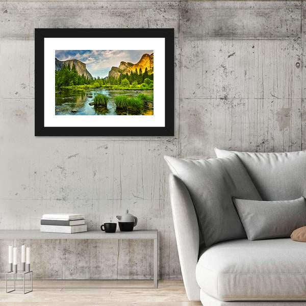 Yosemite Valley National Park Canvas Wall Art-3 Horizontal-Gallery Wrap-25" x 16"-Tiaracle