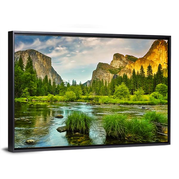 Yosemite Valley National Park Canvas Wall Art-5 Horizontal-Gallery Wrap-22" x 12"-Tiaracle