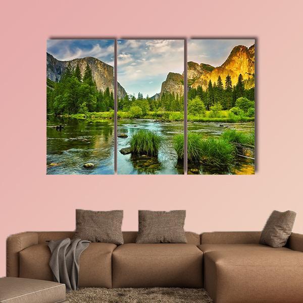 Yosemite Valley National Park Canvas Wall Art-3 Horizontal-Gallery Wrap-25" x 16"-Tiaracle