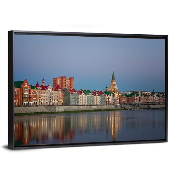 Yoshkar Ola City At Sunset In Russia Canvas Wall Art-3 Horizontal-Gallery Wrap-25" x 16"-Tiaracle